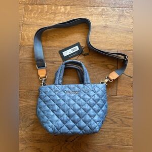 MZ Wallace Quilted Crossbody Bag in Slate Blue